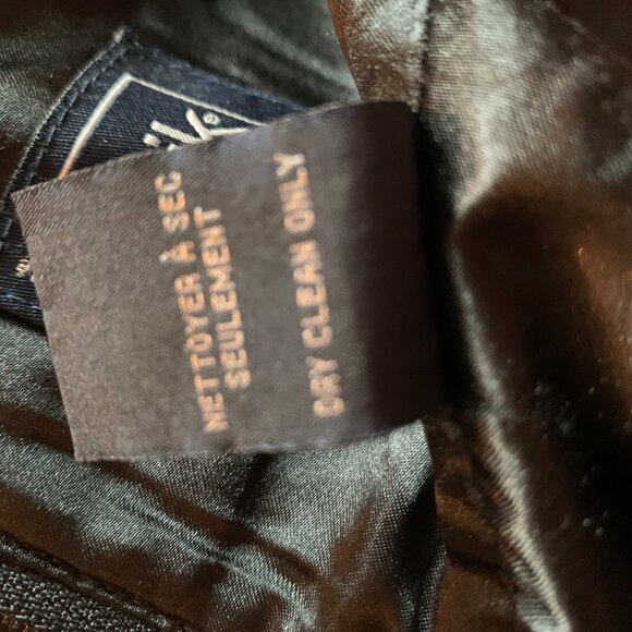 TWIK - Dark Gray short mini wool skirt polka-dot- lace edging lining - size 9 - Picture 8 of 9